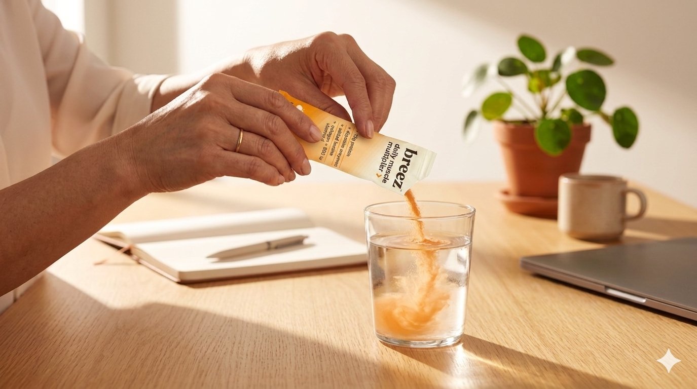 Mixing breez into a glass of water